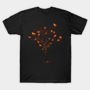 Cute Foxes Tree T-Shirt